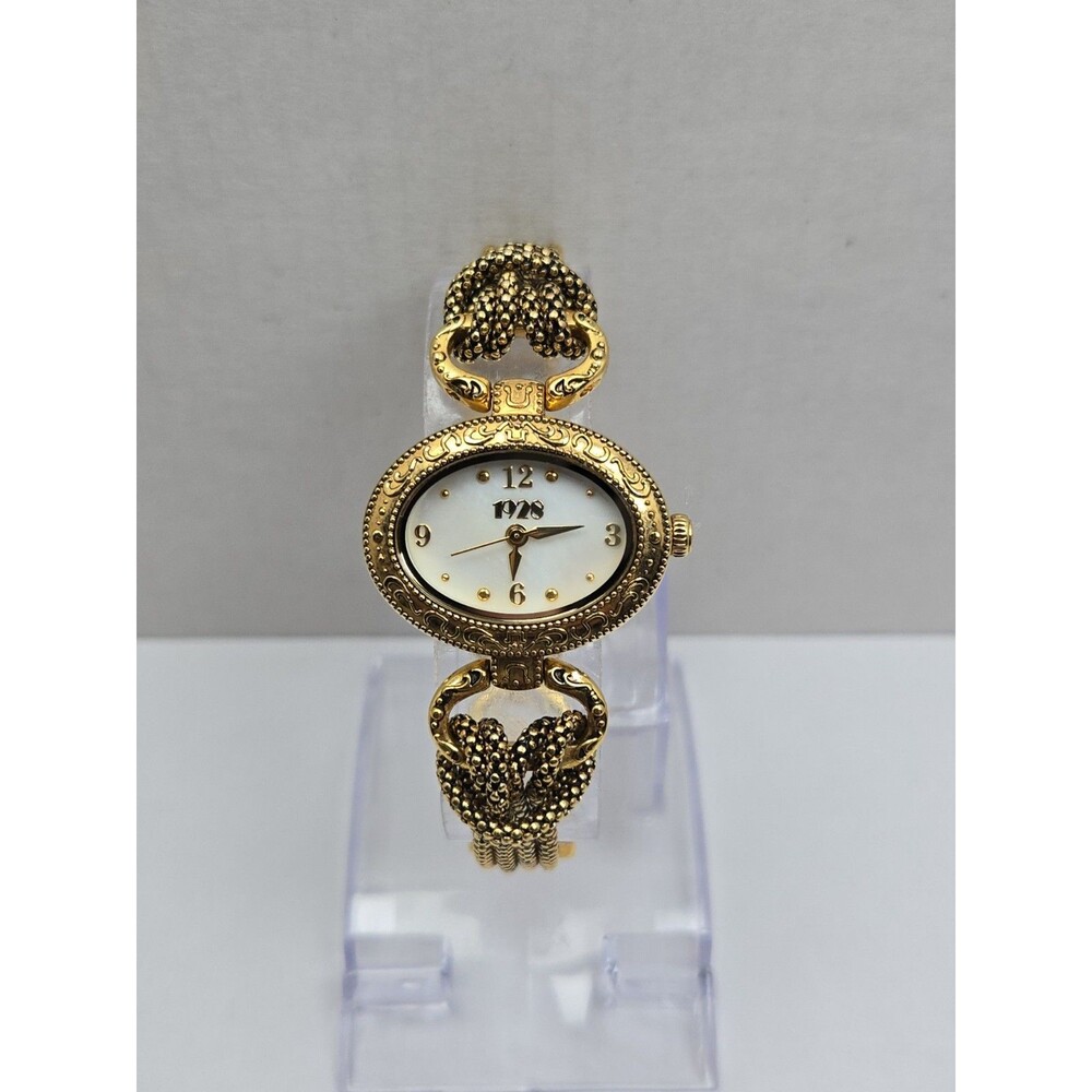 1928 Jewelry Womens Gold Tone Victorian Revival Classic Quartz Watch New Battery
